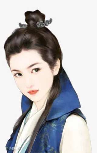 精致脸庞丸子头女子免抠