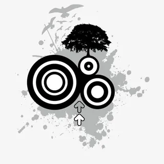 水彩创意树和大雁免抠