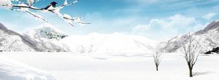 电商冬季雪景背景banner高清