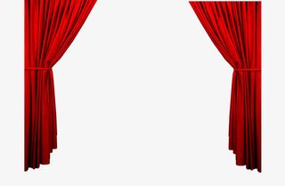 红色幕布装饰免抠