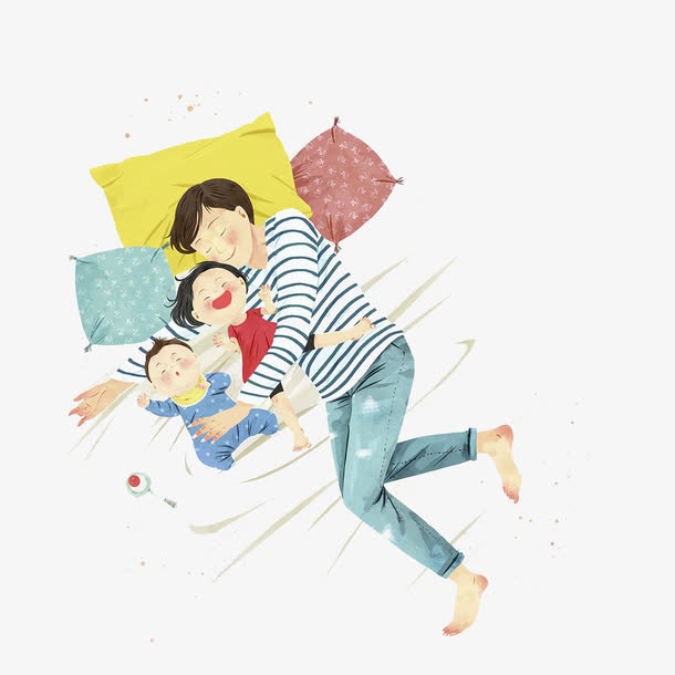 爸爸搂孩子睡觉免抠