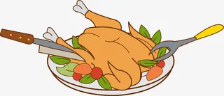 卡通感恩节火鸡大餐免抠