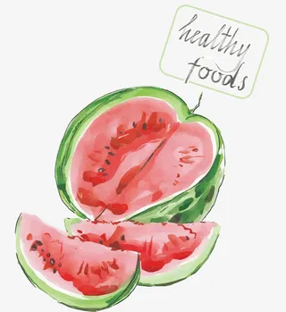 水彩西瓜免抠