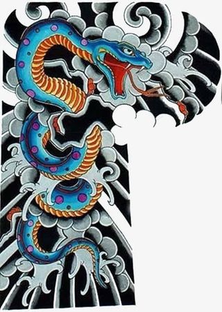 创意彩绘花臂免抠