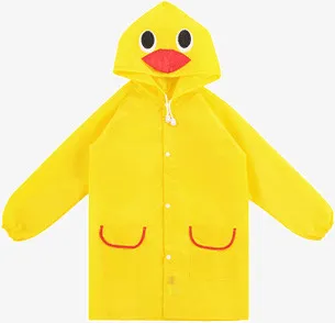 黄色鸭子雨衣免抠