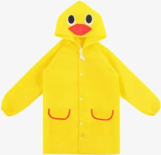 黄色鸭子雨衣免抠