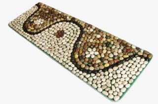 波浪曲线造型的石子路免抠