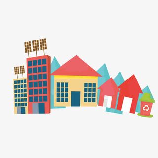 彩色房屋建筑免抠