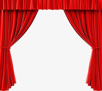 红色帘幕免抠