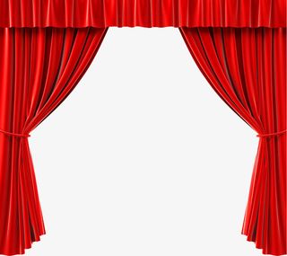 红色帘幕免抠