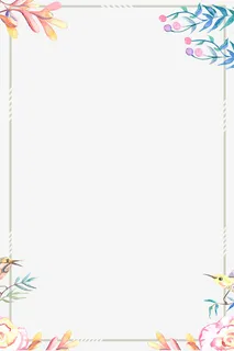 卡通水彩花藤边框免抠装饰边框元素