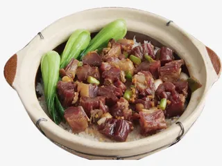 青菜腊鸭煲仔饭免抠