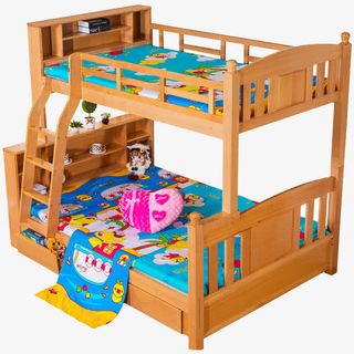 全实木高低床子母床免抠