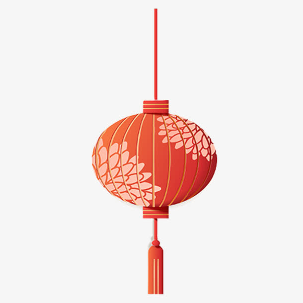 红色灯笼微立体花纹免抠元素免抠