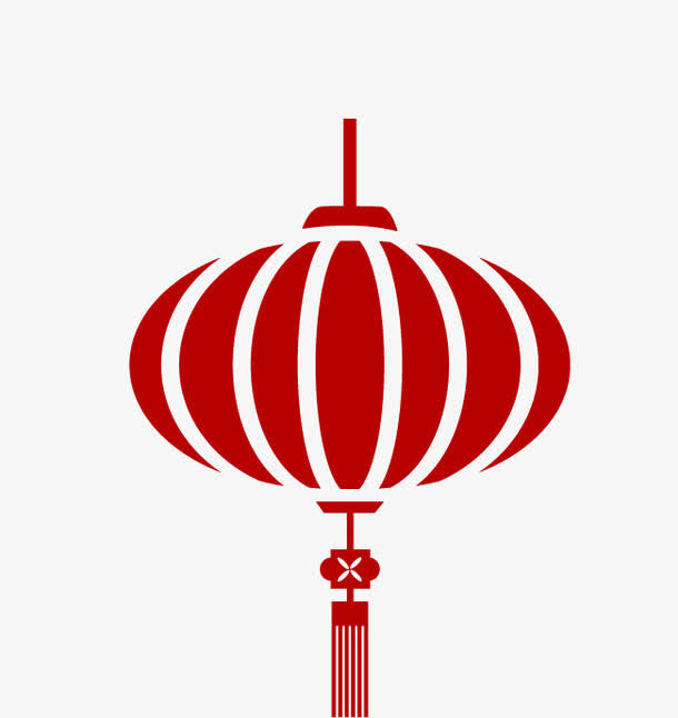 剪纸红灯笼免抠