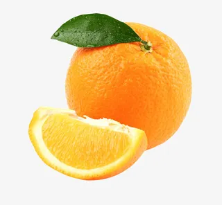 橙色香甜水果带叶子的奉节脐橙实免抠
