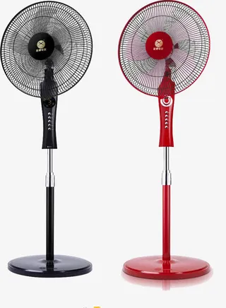 黑色红色落地扇素材免抠