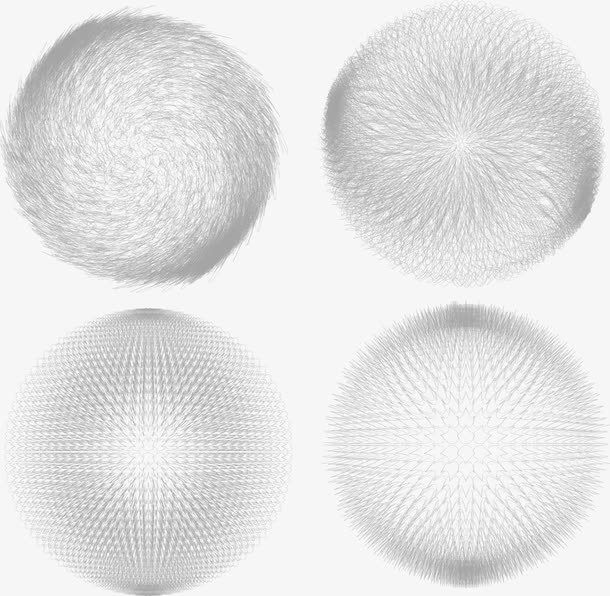 铁丝球矢量圆球毛球免抠