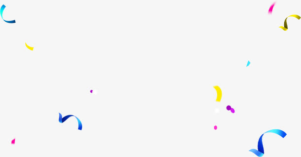 多彩飘带装饰漂浮素材免抠