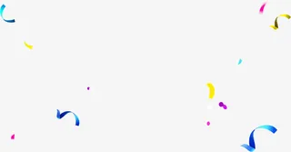 多彩飘带装饰漂浮素材免抠