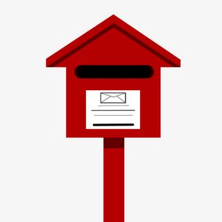 红色街头矢量邮箱免抠