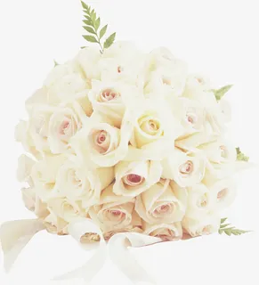 白色玫瑰花捧婚礼素材免抠装饰植物元素