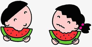 一男一女吃西瓜免抠