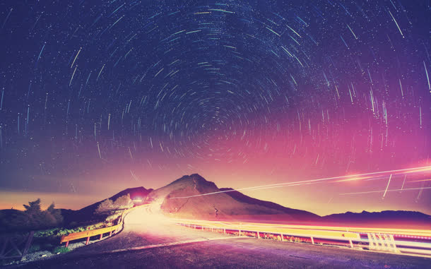 旋转星空紫色耀眼闪烁免抠