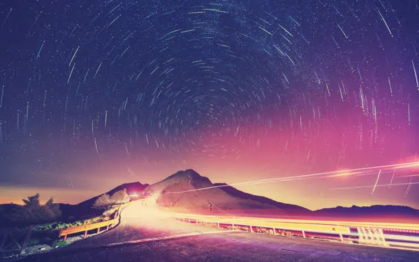 旋转星空紫色耀眼闪烁免抠