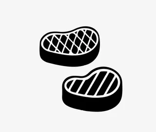 黑白牛肉icon免抠