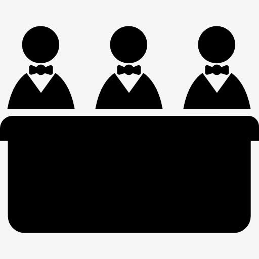 男性委员会身后的三个男人一张长桌子图标免抠