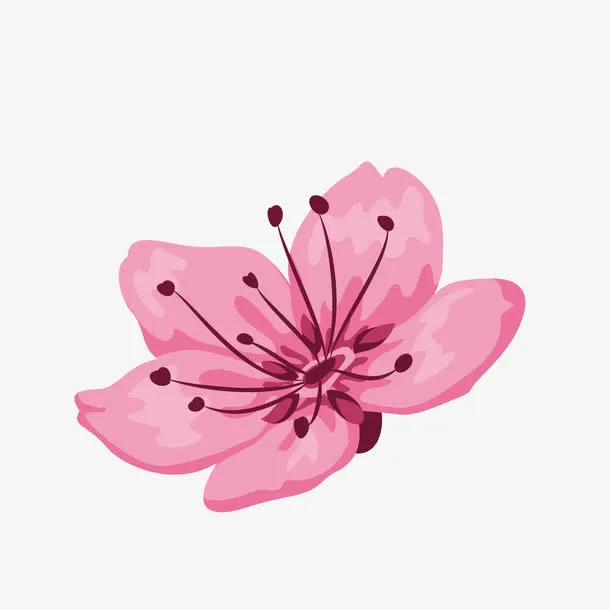 矢量粉红色桃花免抠