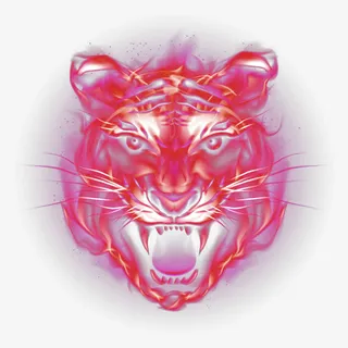 红色大气老虎效果元素免抠