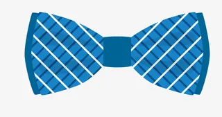 卡通手绘蓝色的领结免抠