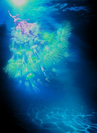 深海 蓝色 女神 小鱼高清