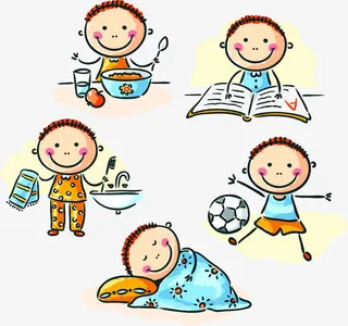 卡通小朋友的日常生活免抠