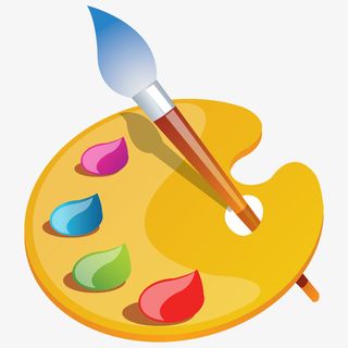 卡通绘画板毛笔笔头免抠