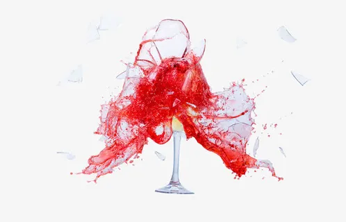 碎裂的红酒杯免抠