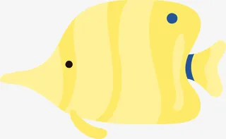 夏日珊瑚鱼热带鱼沙滩免抠