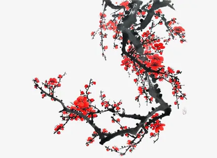 水墨梅花免抠