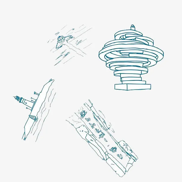 青岛矢量地标建筑元素免抠