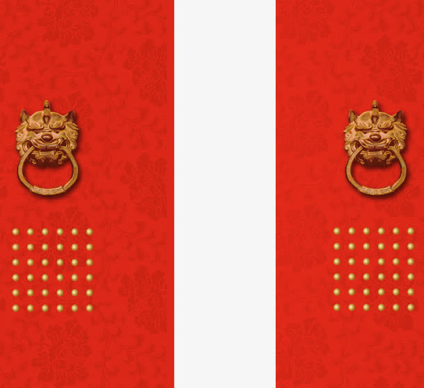 传统喜庆门免抠