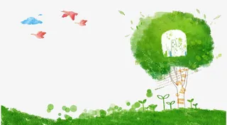 扁平化简约绿色环保公益生态文明免抠