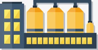 扁平化工厂设备建筑免抠