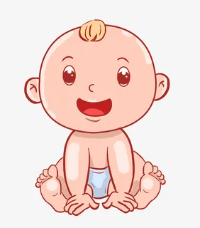 坐着的婴儿装饰插画免抠 坐着的婴儿装饰插画免抠