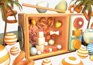 电商舞台效果C4D装饰图案免抠