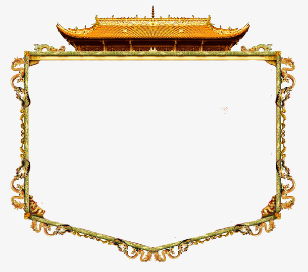 创意中国风龙纹边框元素免抠