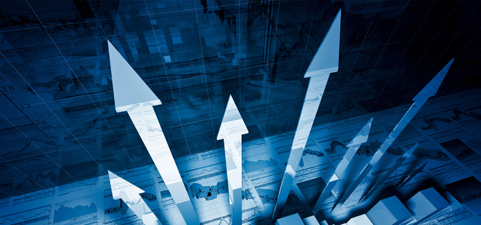 箭头向上科技蓝色banner背景高清