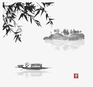 山水画背景插图