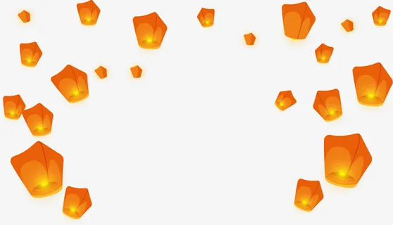 中元节祈福孔明灯装饰免抠